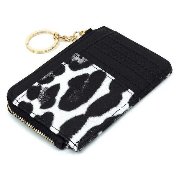 Black Fashion Card Holder Keychain Wallet