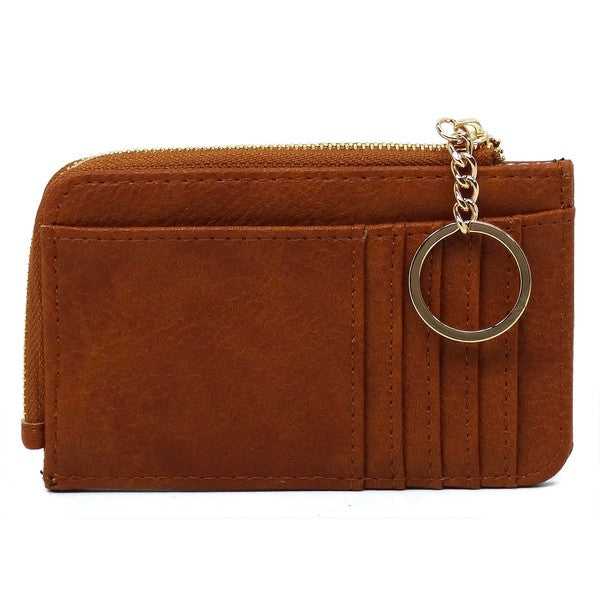 Brown Fashion Card Holder Keychain Wallet