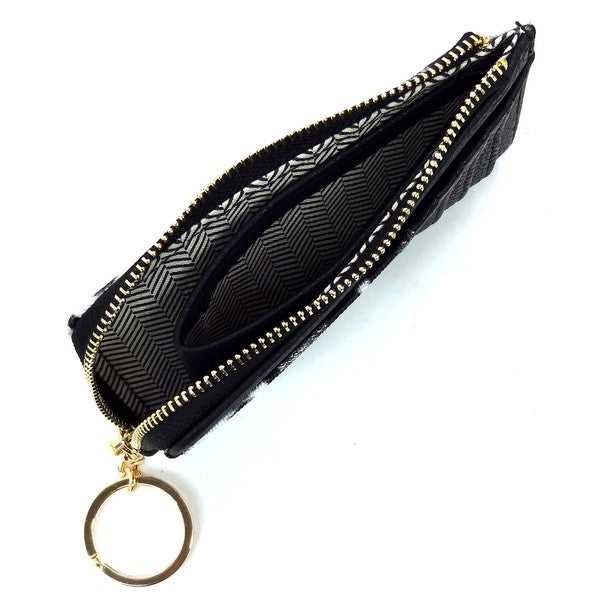 Black Fashion Card Holder Keychain Wallet