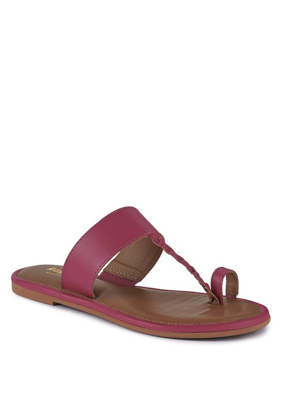 Fushia Toe Ring Braided Slip Ons