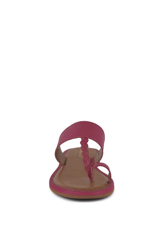 Fushia Toe Ring Braided Slip Ons