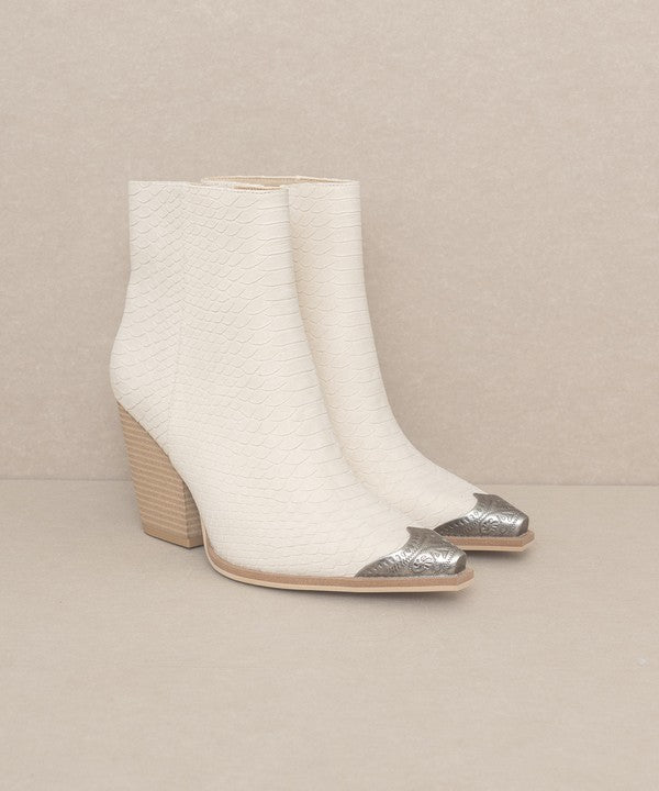 beige OASIS SOCIETY Zion - Bootie with Etched Metal Toe