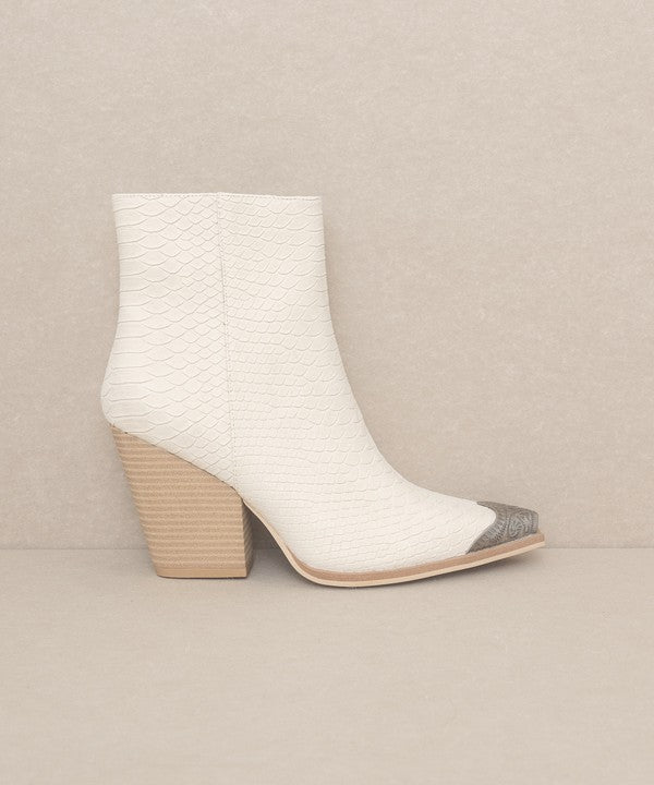 Beige OASIS SOCIETY Zion - Bootie with Etched Metal Toe