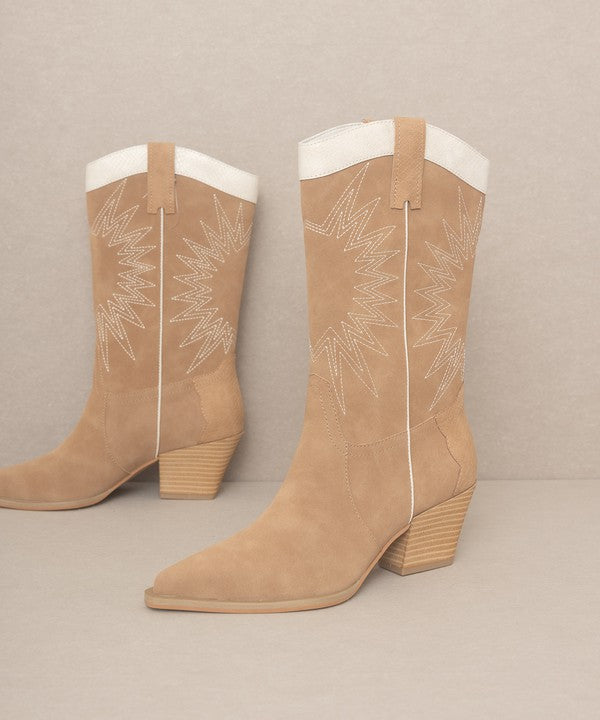 Camel OASIS SOCIETY Halle - Paneled Cowboy Boots