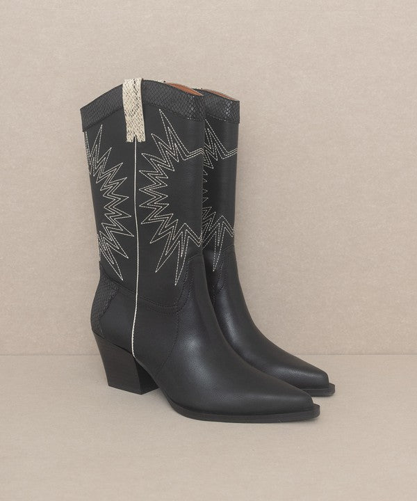 Black OASIS SOCIETY Halle - Paneled Cowboy Boots