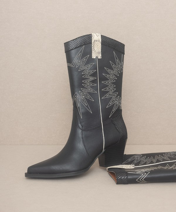 Black OASIS SOCIETY Halle - Paneled Cowboy Boots