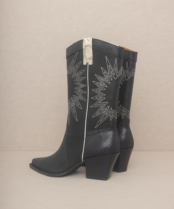 Black OASIS SOCIETY Halle - Paneled Cowboy Boots