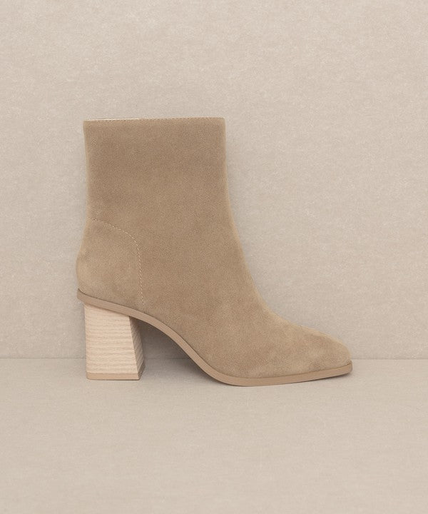 Tan  Square Toe Ankle Boots