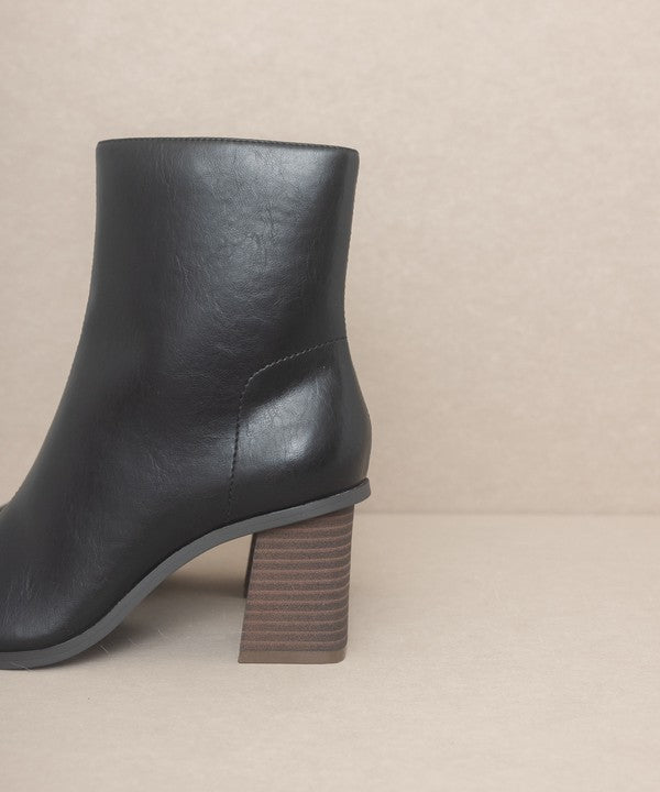 Black  Square Toe Ankle Boots