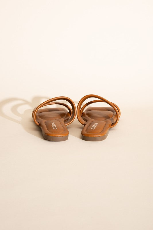 Tan  Double Strap Slides