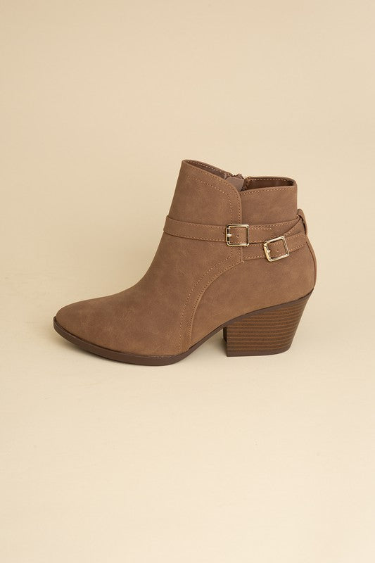 Tan Nadine Ankle Buckle Boots