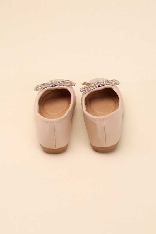 Nude Bow Ballet Flats