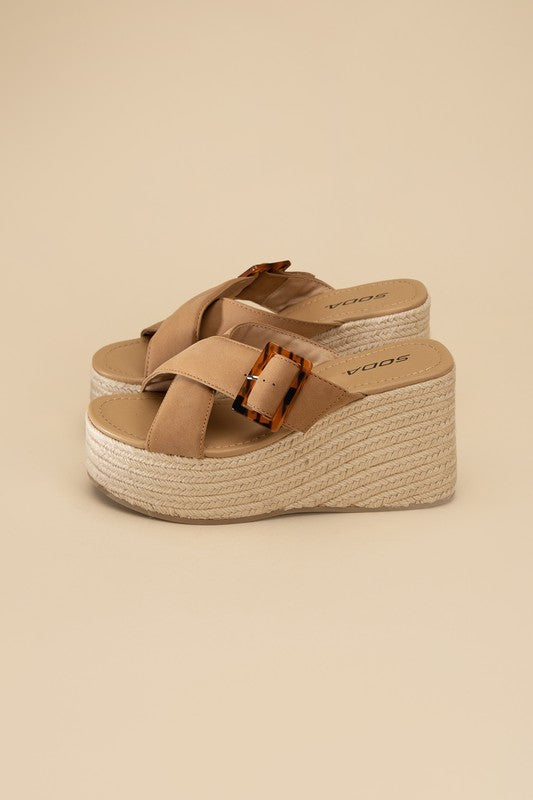 MANTA ESPADRILLE PLATFORM SLIDES