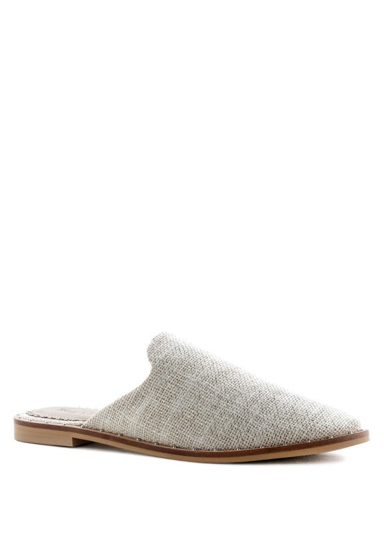 Silver SUEDE CANVAS MULES