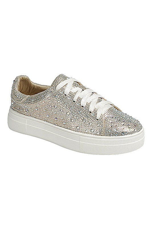 Champagne  LOW TOP RHINESTONE SNEKAERS