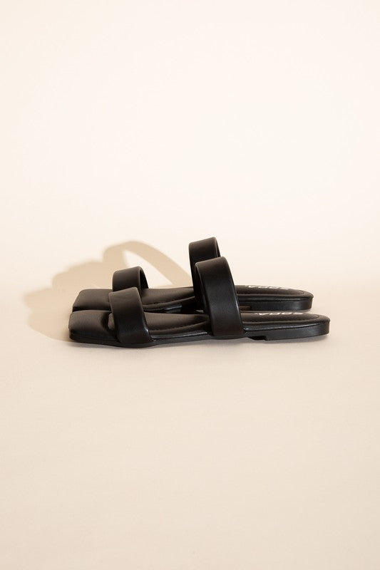 Black  Double Strap Slides