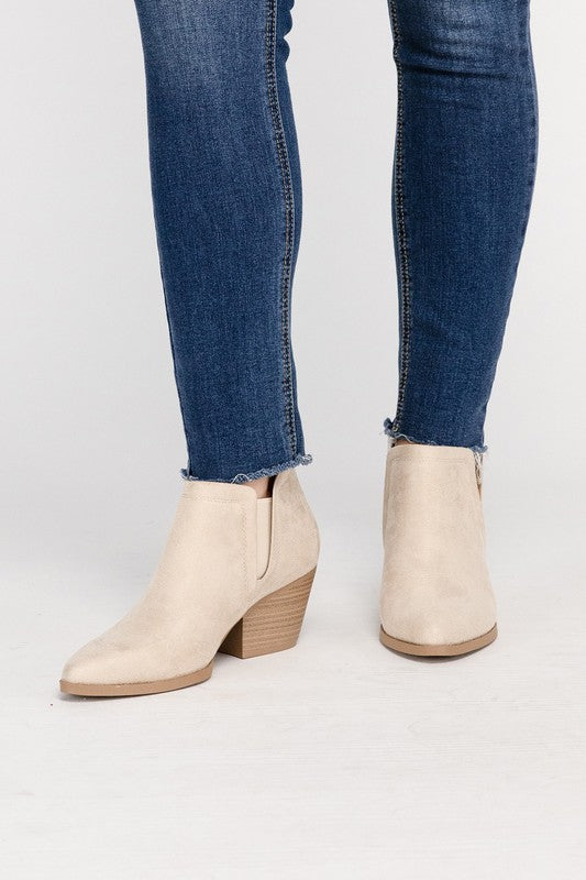 Pale Sand GWEN Suede Ankle Boots