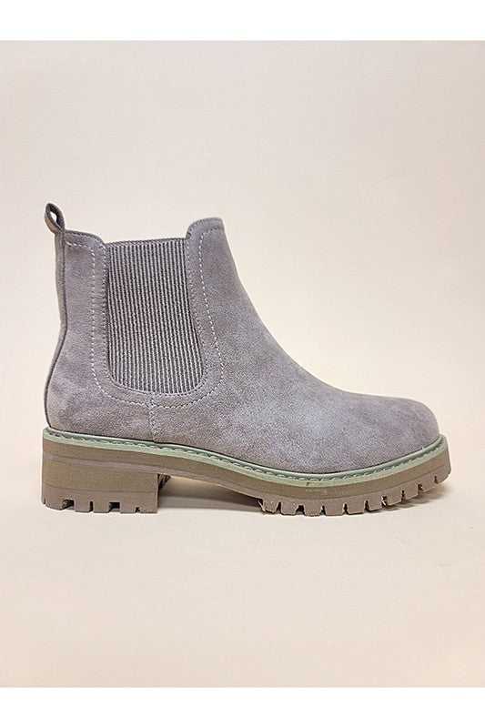 Taupe BENNA SLIP ON CASUAL BOOTIES