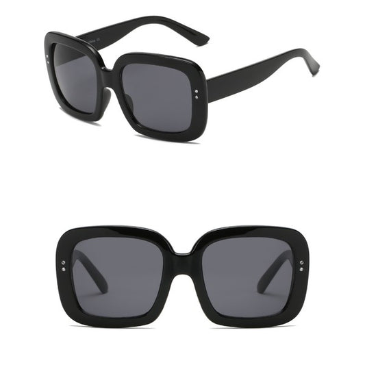 Black Retro Square Fashion Sunglasses