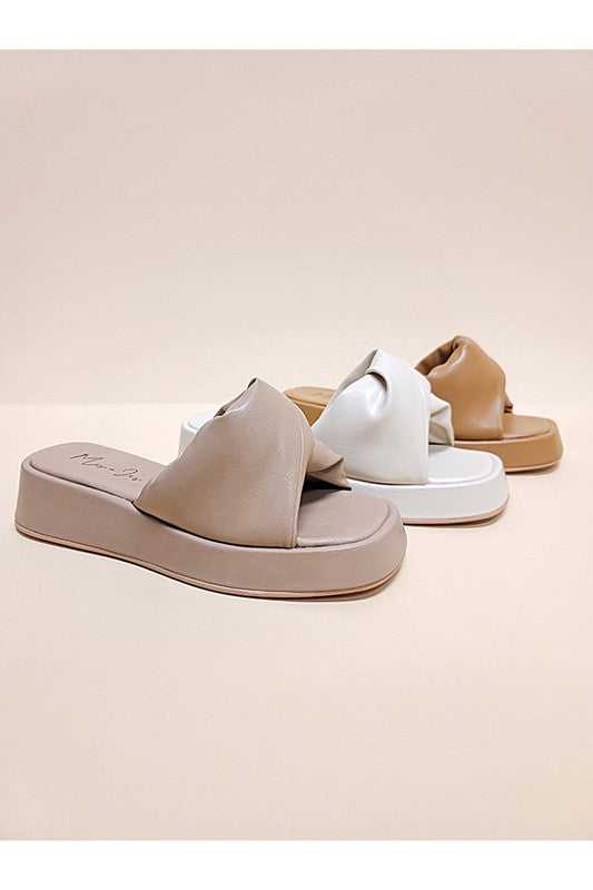 Open Toe Platform Slide Sandals