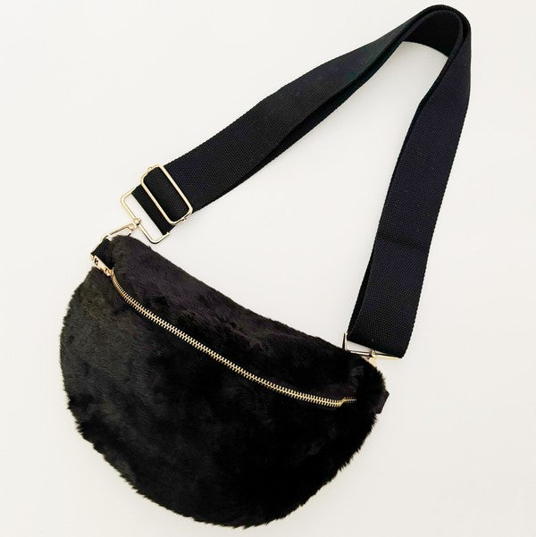 Black Butter Soft Furly Sling Bag