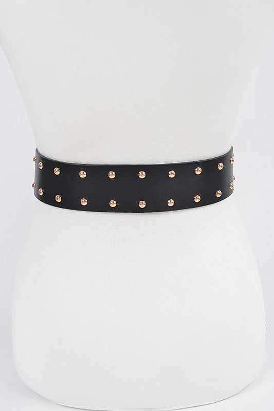 Black Gold Studded Iconic Wide Corset Belt