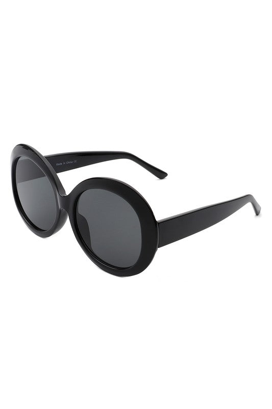 Black Oversize Circle Fashion Women Round Sunglasses