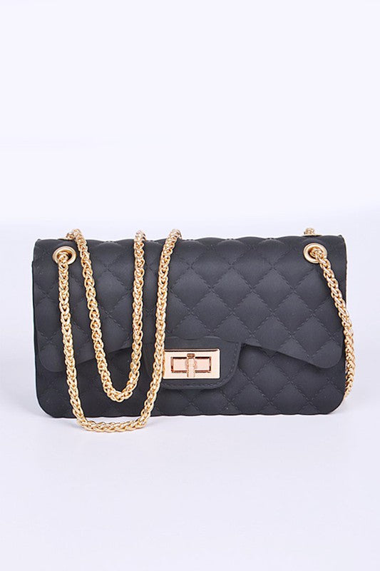 Black Quilted Embossed Jelly Bag