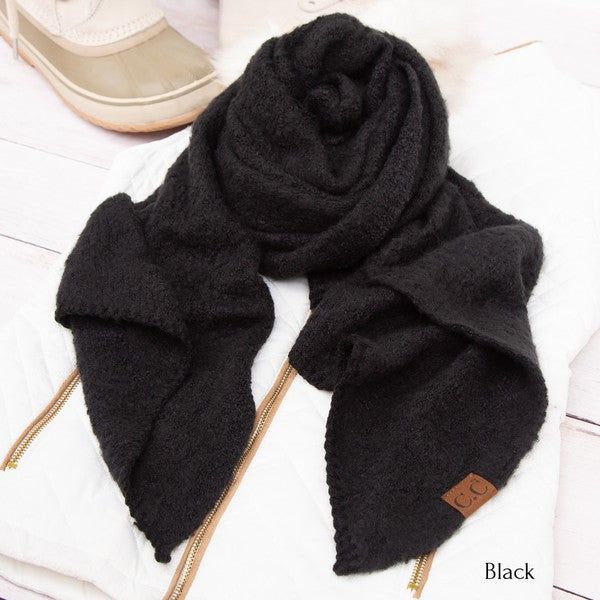 Black Ultra-Soft Draped Scarves