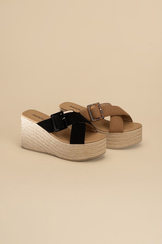 ESPADRILLE PLATFORM SLIDES