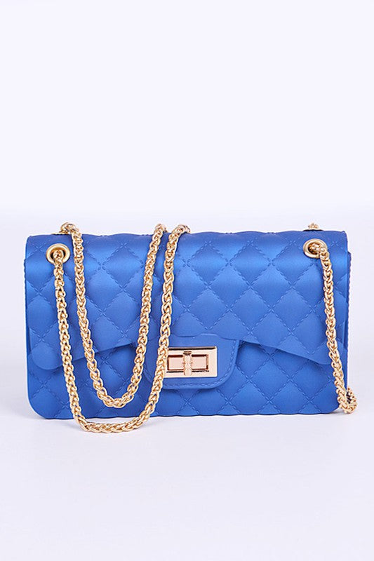 Blue Quilted Embossed Jelly Bag