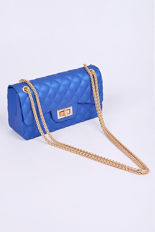 Blue Quilted Embossed Jelly Bag