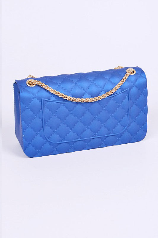 Blue Quilted Embossed Jelly Bag