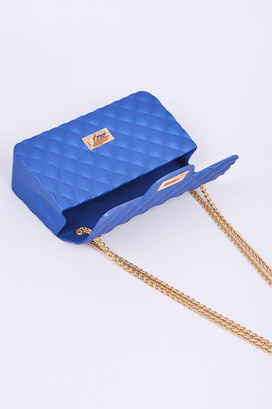 Blue Quilted Embossed Jelly Bag
