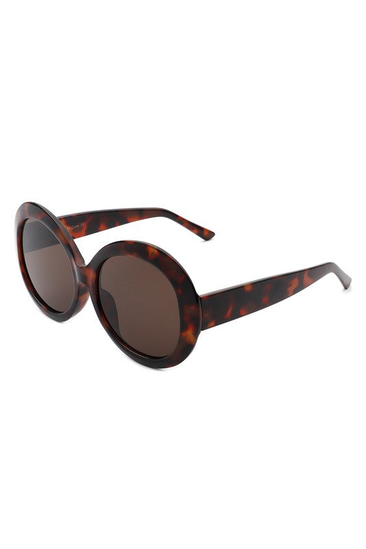 Brown Oversize Circle Fashion Women Round Sunglasses