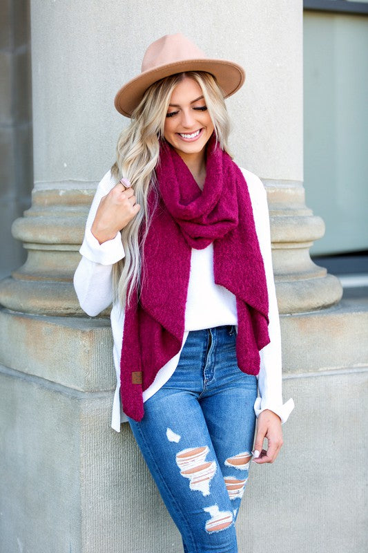 burgundy Ultra-Soft Draped Scarves