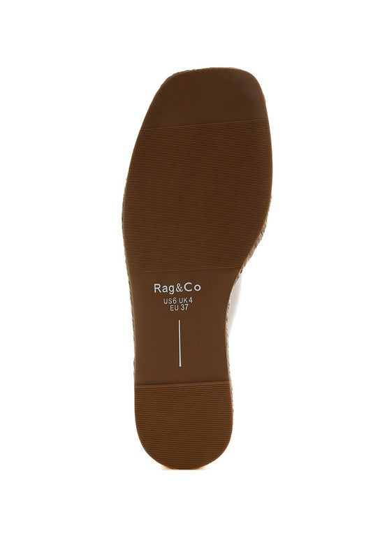 Gold Miova Metallic Buckle Detail Espadrille Flatforms