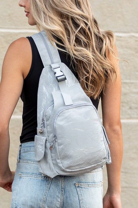 Gray  Convertible Backpack Sling