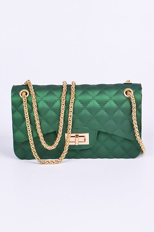 Green Quilted Embossed Jelly Bag