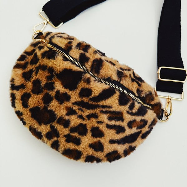 Leopard Butter Soft Furly Sling Bag