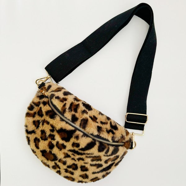 Leopard Butter Soft Furly Sling Bag