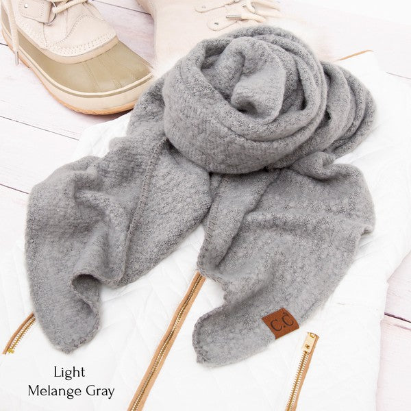 Light Melange Gray Ultra-Soft Draped Scarves