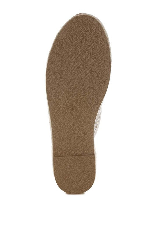 Marama Beige Horsebit Embellished Raffia Mules