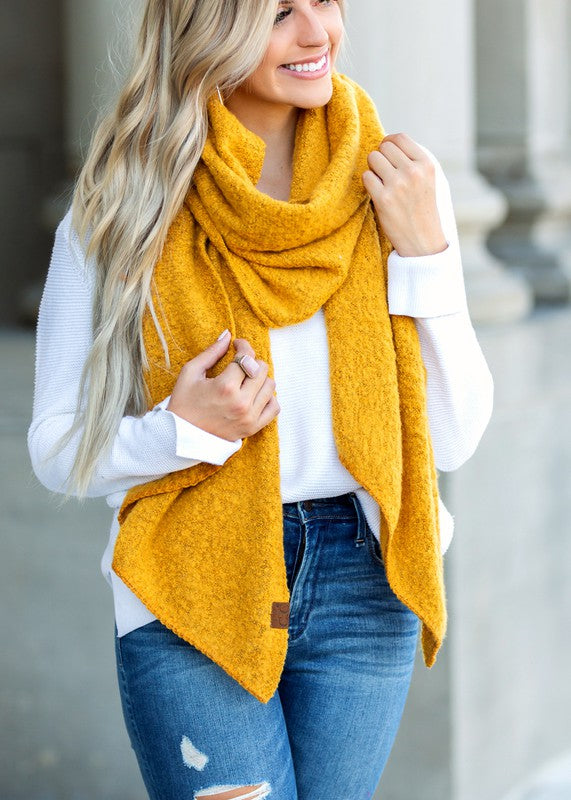 Mustard Ultra-Soft Draped Scarves