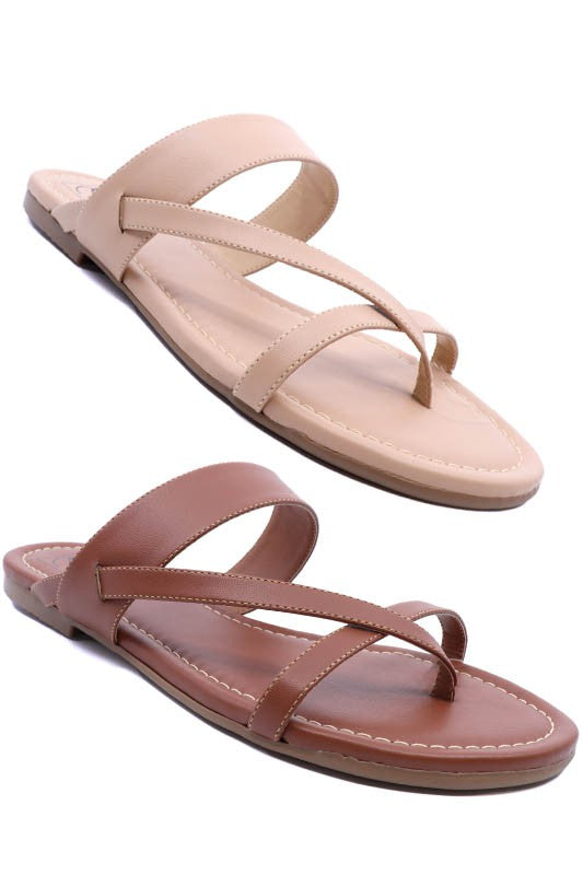 Nude Lexi Thong Slide Sandal with a padded insole
