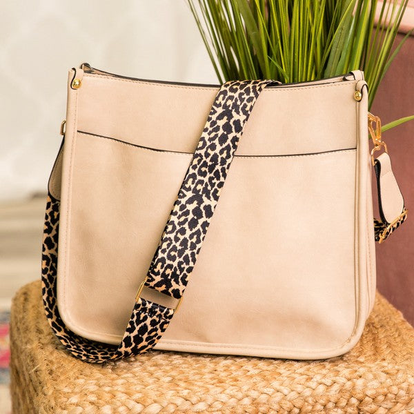 Off White Crossbody Handbag Purse Leopard Animal Strap
