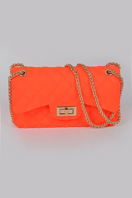 Orange Quilted Embossed Jelly Bag