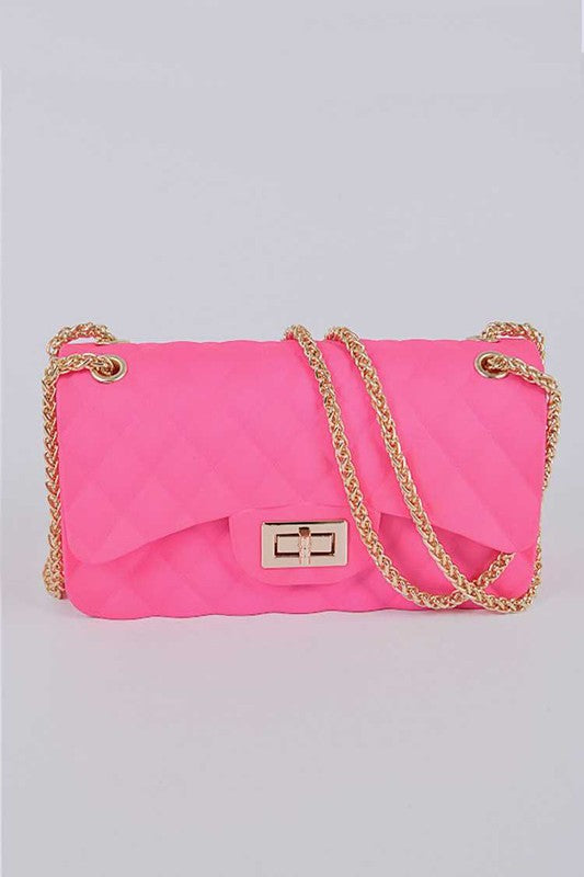 Pink Quilted Embossed Jelly Bag