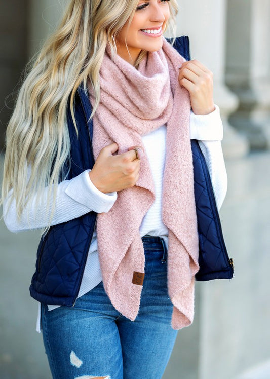 Pink Ultra-Soft Draped Scarves