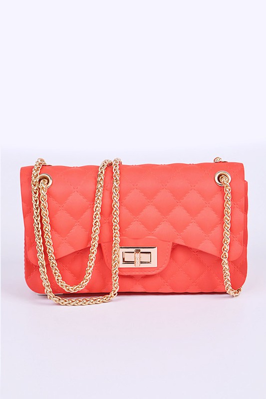 Red Quilted Embossed Jelly Bag